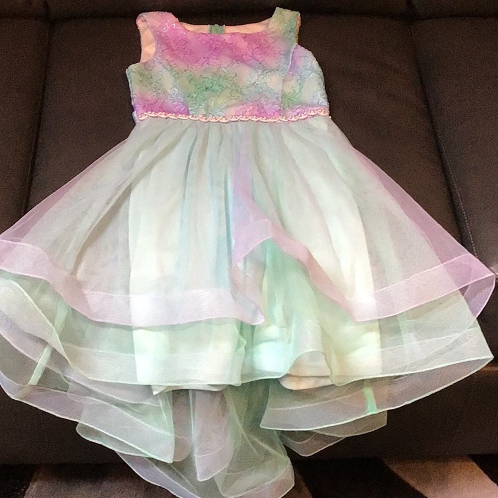 Girls high low ombré dress